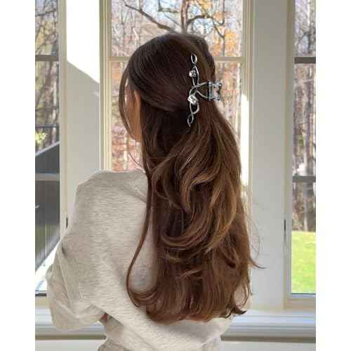 3 PCS Metal Hair Claw Clips Rhinestone Large Hair Clips Strong Hold Non-Slip Hair Barrette for Thick and Thin Hair£¨Wave£©