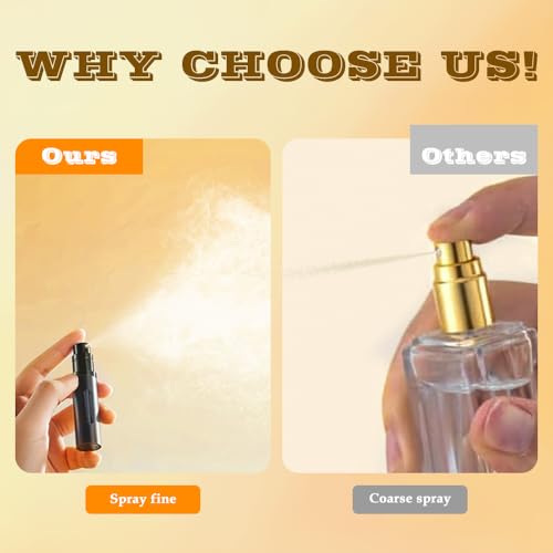 8ml Perfume Atomizer Travel Refillable,Mini Cologne Dispenser, Bottom-Filling Fragrances Perfumes Bottle,Portable Sprayer Pocket Size for Women Men Cruise Car Trip Gift 2pcs (Black-Black)
