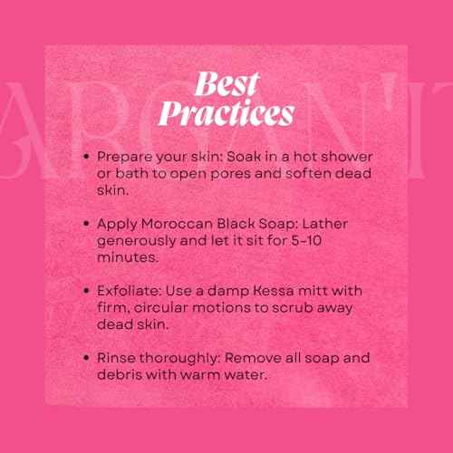 Arganit Bath Mitt Set of 2 ? Original Exfoliating for Dead Skin Removal - Microdermabrasion Mitts, Self-Tan Remover and Keratosis Pilaris Treatment Moroccan Hammam Body Mitt 100% Viscose