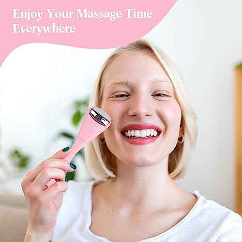 Hilph 2 Pack Mini Ice Roller for Face & Eyes, Portable Eye Roller Set with Stainless Steel and Silicone Head for Puffiness, Puffy Eyes, Facial Massage Tool, Self Care Gifts for Women, Pink