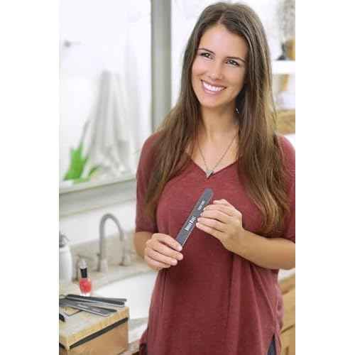 Professional Nail Files 10 Pack Double Sided 100/180 Grit Washable Buffer File