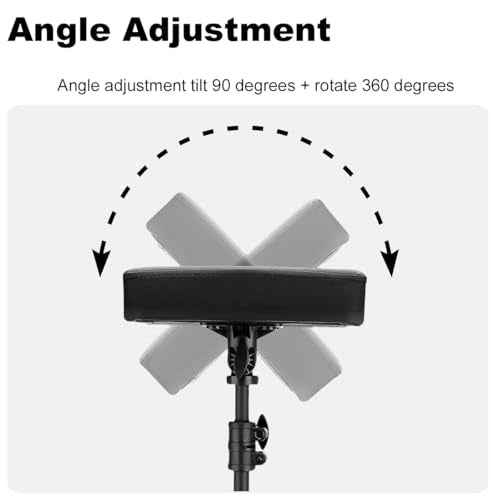 Tattoo Armrest Stand Tripod With Tray, Tattoo Arm Leg Rest Stand Height Adjustable and Tilt Black Leather Pad for Tattoo Studio