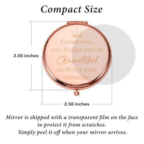 Raddimelo Employee Appreciation Gifts Inspirational Compact Mirror for Friends Coworkers Graduation Christmas Birthday Gift for Her Mom Sister Nurse Teacher Gift Wedding Day for Women