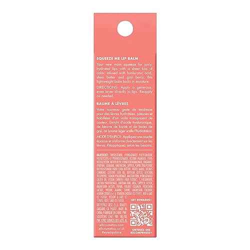 e.l.f. Squeeze Me Lip Balm, Moisturizing Lip Balm For A Sheer Tint Of Color, Infused With Hyaluronic Acid, Vegan & Cruelty-free, Strawberry
