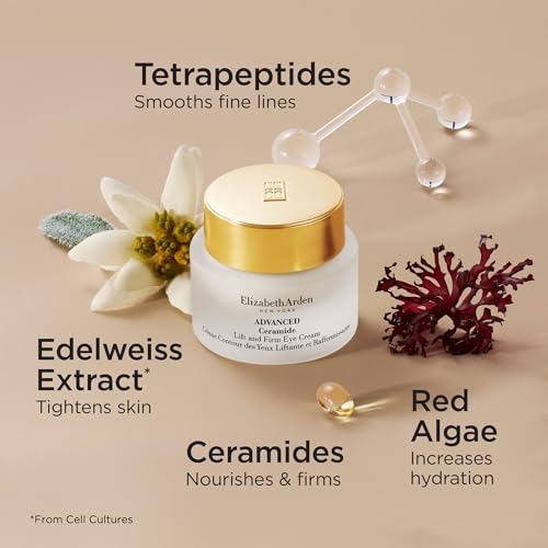 Elizabeth Arden Advanced Ceramide Lift and Firm Eye Cream, Moisturizing Formula for Reducing Undereye Wrinkles, Puffiness and Crow's Feet, 0.5 Oz