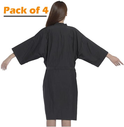 PERFEHAIR Salon Robes Capes for Clients, Pack of 4, Hair Salon Smocks Robes for Hair Coloring, Hair Cutting, Makeup, Hair Styling