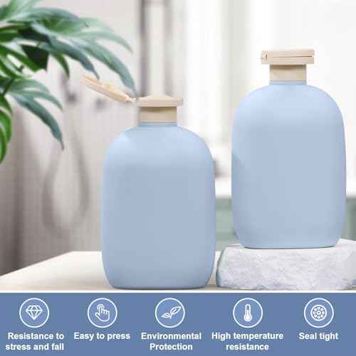 8.8 oz Plastic Travel Shampoo Bottles, Empty Plastic Squeeze Bottles with Flip Cap for Toiletries, Leakage-proof Travel Shampoo and Conditioner Bottles