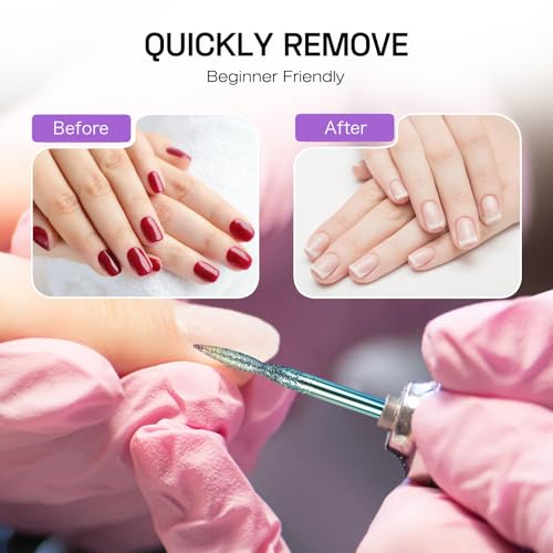 25PC Nail Drill Bits Set,Tungsten Carbide Diamond Ceramic Drill Bits Nails for Acrylic Gel Polish,3/32'' Professional Cuticle Efile Remover Nail Bits for Nail Drill Manicure Pedicure Tool