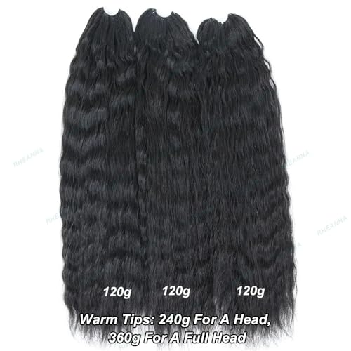 Feather Crochet Human Hair Extensions Wet and Wavy Knotless Pre-Separated Crochet Hair Extensions Human Hair With String In The Middle Braid 18inch 60g