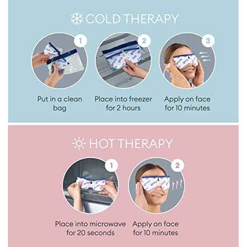 GENIANI Microwave Heated Warm Compress for Dry, Tired Eyes, Effective Moist Heat Eye Mask - (Pack of 1, White)