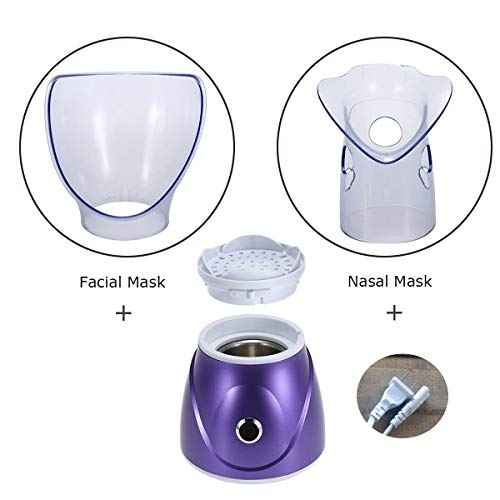 Hann Facial Steamer Professional Sinus Steam Inhaler Face Skin Moisturizer Facial Mask Sauna Spa Steamers with Aromatherapy Diffuser Humidifier Function (Purple)