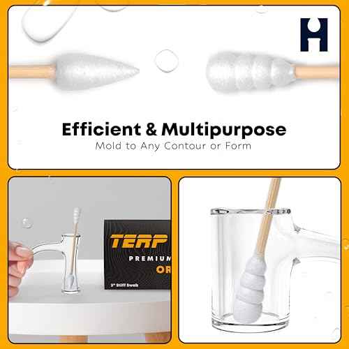 TerpTitans Original ? Bamboo Cotton Swabs | Dual-Tip: Spiral for Maximum Absorption & Fine Point for Pinpoint Precision | Extra Strong, Lint-Free | 200 Count Box