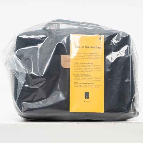 LEVEL8 Travel Toiletry Bag for Women Men, Travel Organizer Water Repellent, Makeup Organizer with Hang Hook for Travel Accessories, Large/Black