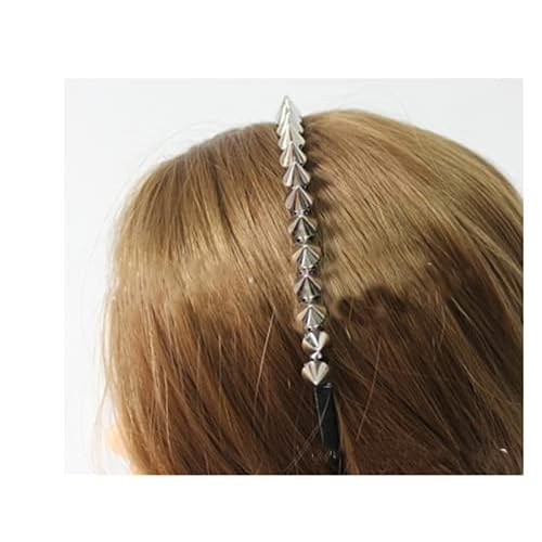 FULAI Duyppy 2 Pack Rivet Punk Spike Headband Studded Headband Party Hair Band Hair Clips for Women