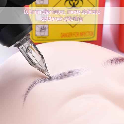 ATOMUS 20pcs Tattoo Cartridge Needles with 20pcs Silicone Ink Cups Size #10 RL RS RM M1 Round Liner Tattoo Needles for Tattoo Gun Pen Liner Pattern (1RL)