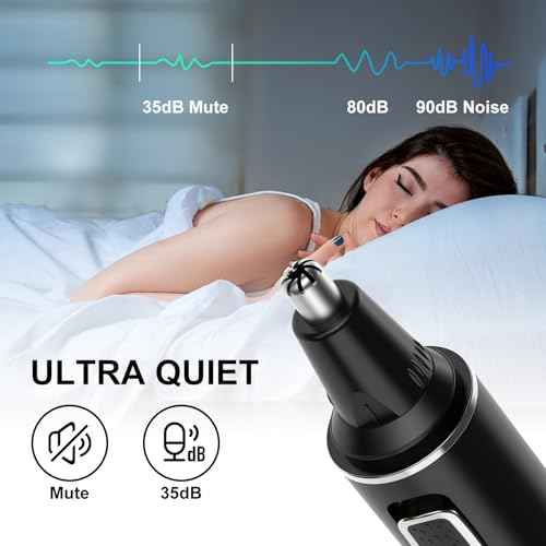 Nose Hair Trimmers for Men£¬Rechargeable Hair Trimmer 2 in 1 Painless Multifunctional Ear and Nose Hair Trimmer with IPX7 Waterproof Dual Edge Blades (Black Silver)