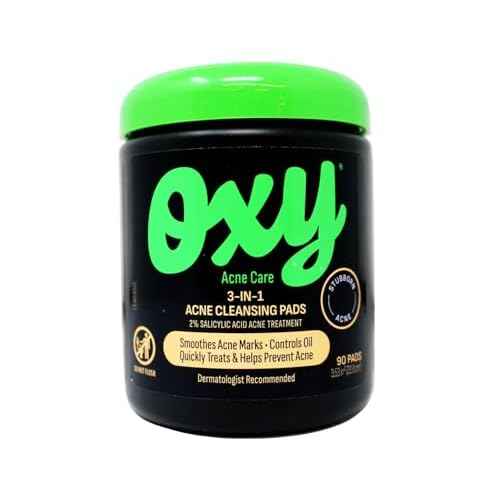OXY Maximum Action 3-in-1 Acne Medication Treatment Pads, 90 CT (PACK OF 3)