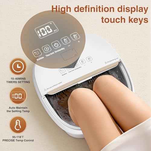 torktak Pedicure Foot Spa with Bubble and Heat,Collapsible Foot Soaking Tub with Remote Control,Pedicure Tools for Feet,Foot Bath Soak Tub Gift for Women/Men,Mom/Dad