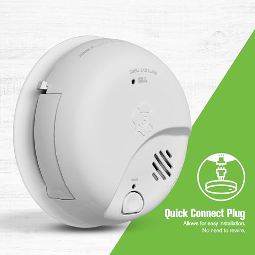 First Alert SMICO100-AC Interconnect Hardwire Combination Smoke & Carbon Monoxide Alarm with Battery Backup, 6-Pack