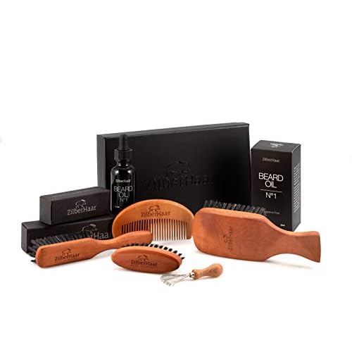 ZilberHaar Major Hair & Beard Brush for Men - Boar Bristles and Pearwood - All Beard and Hair Types - Made in Germany