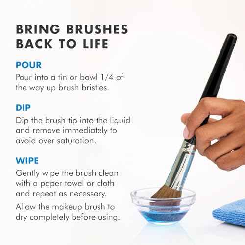 Cinema Secrets Original Blue Vanilla Makeup Brush Cleaner Solution & Spray Combo - Professional Cleanser for Makeup Brushes - Quick-Drying & Rinse-Free - Removes Built-Up Make Up (16 fl oz & 2 fl oz)