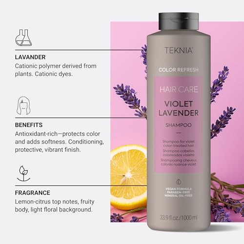 LAKM? Teknia Violet Lavender Color Refresh Shampoo, Color Depositing Shampoo for Purple Hair, 33.8 Fl Oz