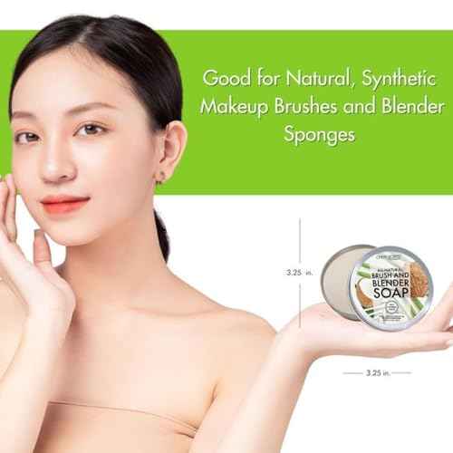 Cinema Secrets Vegan Makeup Brush Cleaner Soap - Brush & Make Up Sponge Cleaner with Scrubber - Formulated with Coconut Oil for Deep Cleansing & Conditioning - Vegan and Cruelty-Free Cleanser (3.5 oz)