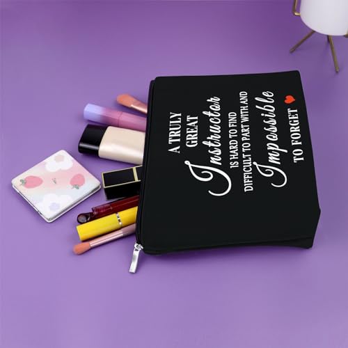 Black Makeup Bag - Clinical Instructor Appreciation Gifts, Cosmetic Bag for Women, Travel Pouch
