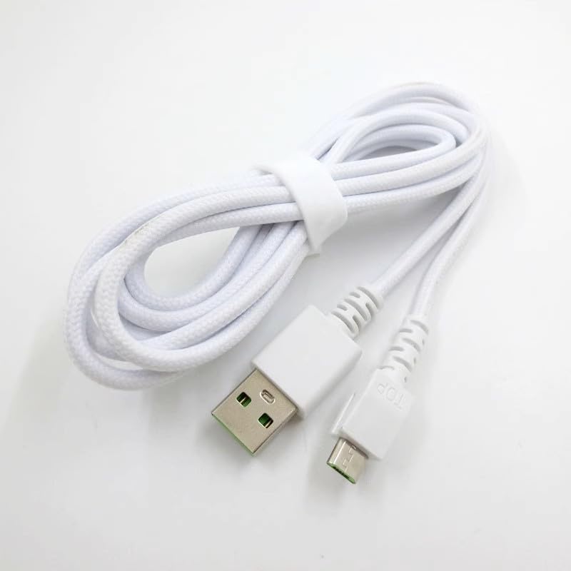 Aiivioll Wireless Mouse USB Charging Cable 1.8M Suitable for Razer Viper Ultimate, Basilisk Snake Ultimate, Viper V2 Professional, with Nylon Braided Cable, Durable and Fast Charging (Pink)