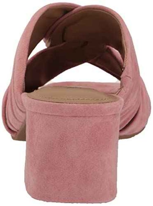 NYDJ Women's Griselda Mule Heeled Sandal, Suede Blush Pink, 5.5