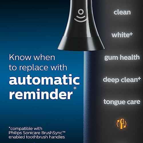 Philips Sonicare W DiamondClean - Genuine Replacement Electric Toothbrush Heads, Black, 2 Pack, HX6062/95