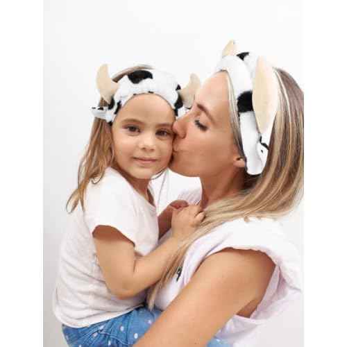 Huachi Cow Hairband for Washing Face, Soft Microfiber Spa Headband for Women & Girls, Cute Animal Print, Facial Cleansing Head Wraps, Perfect for Skincare, Makeup, Pajama Parties, Stocking Stuffers