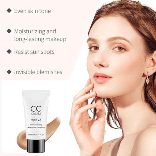 2-Pack-Foundation Mixer & Color Adjusting CC Cream - Deep Tan to Darken Light Shades | Mix to Create Your Custom Shade, Sunscreen Foundatio with Moisturizer, Full Coverage, Lightweight