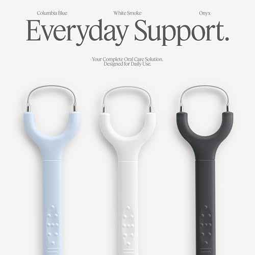 TheTongueBuddy¢â Effective Tongue Scraper for Adults - Ergonomic Tongue Cleaner Promotes Fresher Breath, Travel-Friendly Beauty and Personal Care Essential (Onyx Black)