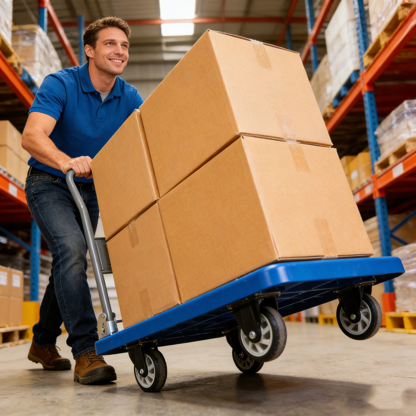 Hand Truck Upgraded Foldable Push Cart Dolly 660 Lbs Capacity Moving