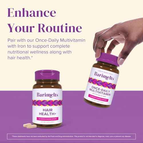 Barimelts Hair Health+ ? Helps Reduce Hair Thinning for GLP-1 Users or Bariatric Patients ? Hair Growth Supplement with Clinically Studied AnaGain¢â Nu and Keratin ? 1-Month Supply