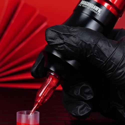 Mast Tattoo Gun Pen Machine, Fold Pro Cordless Year of Dragon Edition Tattoo Machine Gift, Power Motor by Mcore-C3 (Black)