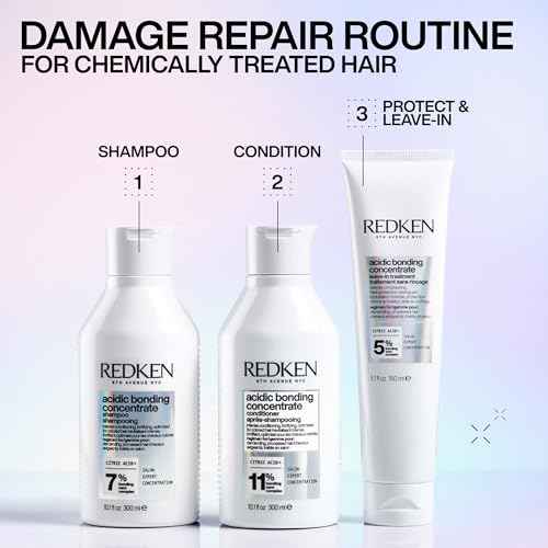 Redken Acidic Bonding Concentrate Shampoo For Damaged Hair Repair - Strengthens and Repairs Weak and Brittle Hair, Sulfate-Free, With Citric Acid