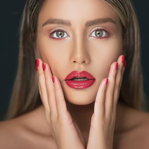 Valentines Long Press on Nails White French Tip Long Fake Nails Coffin Square White False Nails with Red Heart Deign Acrylic Nails Press on Artificial Nails Stick on Nails For Women-24Pcs