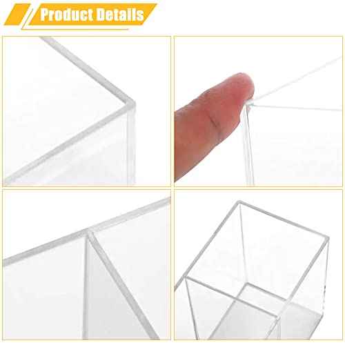 Clear Makeup Brush Organizer,Acrylic Cosmetic Brushes Storage Holder with 3 Slots,Pencil Pen Holder for Desk,Desk Organizer and Accessories for Vanity