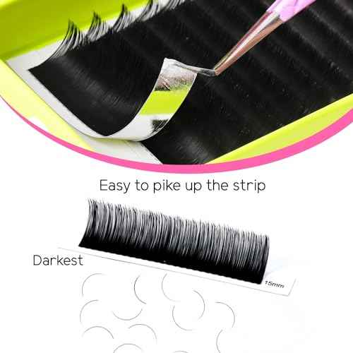 TDANCE Cashmere Lash Extensions Super Soft Classic Lash Extensions CC Curl 0.05mm Thickness 12mm Single Length Individual Eyelash Extensions for Professional Salon Use(0.05-CC,12mm)