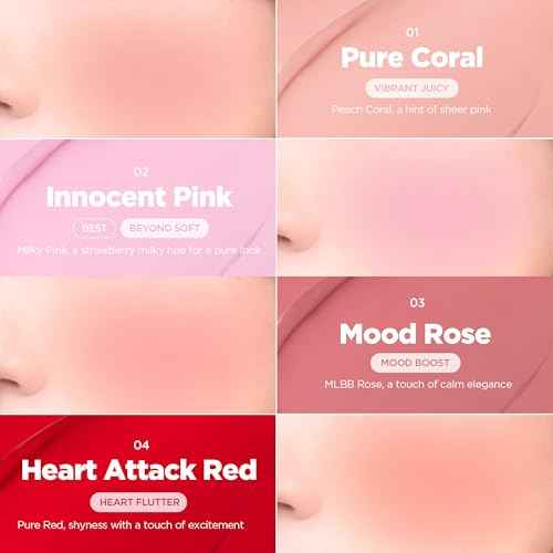 lilybyred Luv Beam Cheek Balm | Heart-Shaped Korean Cream Blush, Semi-Matte Finish, Long-Lasting, Blendable & Buildable, Soft Creamy Texture, Lightweight, Natural Flush, 0.12 oz.(12 Hearty Pink Beige)