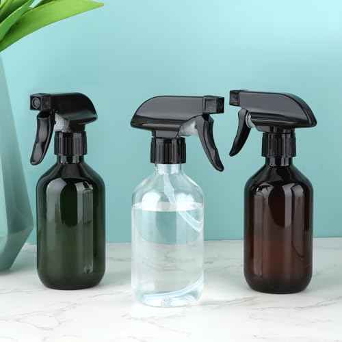 2-Pack Leakproof Spray Bottles (300ml/10oz) - Adjustable Nozzle for Fine Mist & Jet Stream | Premium Refillable Plastic Bottles for Hair Styling, Plant Misting, Cleaning Solutions (Clear)