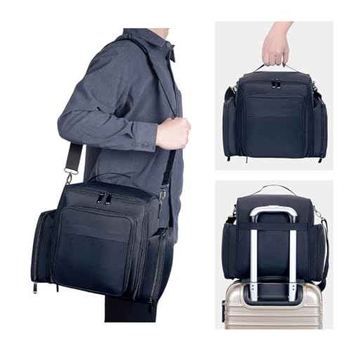 Nail Polish Organizer Case Holds 60 Bottles Portable Travel Storage Box with 2 Detachable Bags, Designed for Women's Nail Tools, Essential Oils and Cosmetics Sets Black