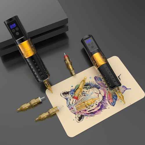 Tattoo Gun Kit - Wireless Tattoo Pen Machine 2.7-4.5MM Strokes Length,Rotary Tattoo Machines with 1300mAh Tattoo Power Supply, Tattoo Kit Supplies for Beginners and Professionals Complete Set