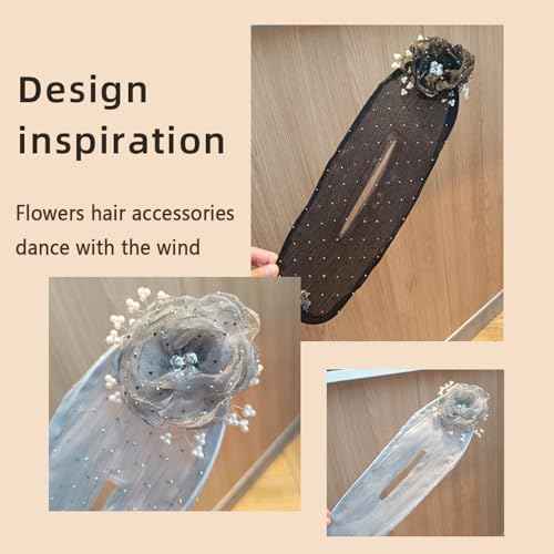 Hair Bun Maker for Long Thick Hair,Easy Fast Roll Hair Clips,Ball Hair Clip,Flower Hair Bun Roller Butterfly Hair Bun Maker Set,Hand Embroidered Flowers Deft Bun Maker£¨A-2pcs£©