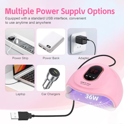 Acrylic Nail Art Kit-Nail Art Manicure Set Acrylic Powder Brush Glitter File French Tips U V Lamp Nail Art Decoration Tools Nail Drill kit for beginners with everything at home (White)