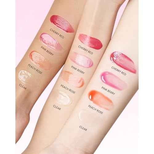 Hydrating Brightening Lip Serum, Smooth Tinted Lip Stain, Plumping Lip Gloss with Polypeptide Squalane, Moisturizing Balms, Brighten Dark Lips, Korean Beauty Makeup (06 Cherry Red)