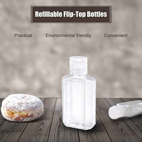 40 Pack 2 Oz Plastic Refillable Bottles with Flip Cap, Travel Size Bottles, Reusable Containers for Business Trip, Outdoor Camping