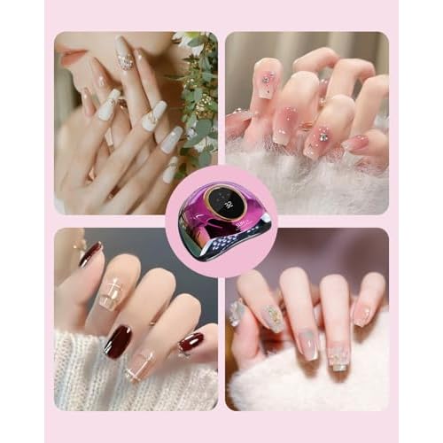 Professional UV Light for Gel Nails - 63 LED Beads with Auto Sensor & 4 Timer Settings, High-Power LED/UV Lamp for Fast Curing, Salon & Home Gel Polish Dryer